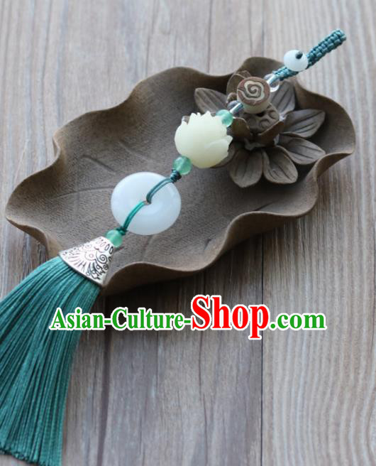 Chinese Traditional Hanfu Carving Lotus Brooch Pendant Ancient Cheongsam Breastpin Accessories for Women