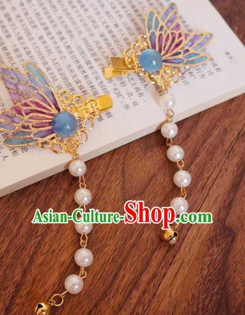Chinese Ancient Song Dynasty Princess Butterfly Hair Claws Hairpins Traditional Hanfu Court Hair Accessories for Women
