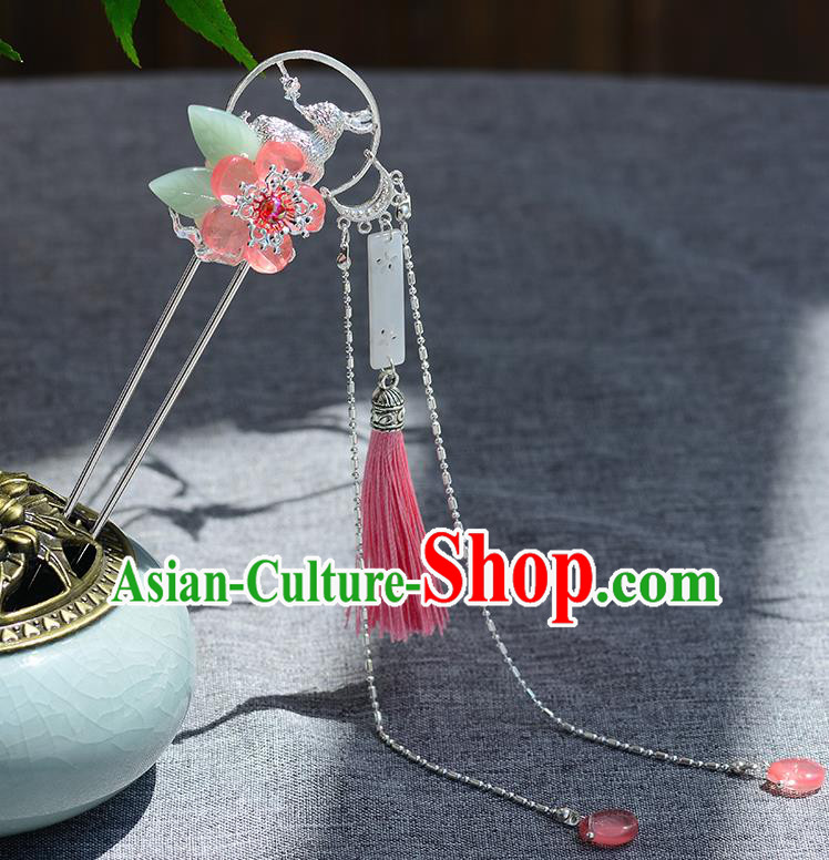 Chinese Ancient Tang Dynasty Palace Princess Rabbit Hairpins Traditional Hanfu Court Hair Accessories for Women