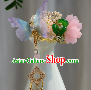 Chinese Ancient Tang Dynasty Princess Purple Butterfly Hair Claw Hairpins Traditional Hanfu Court Hair Accessories for Women