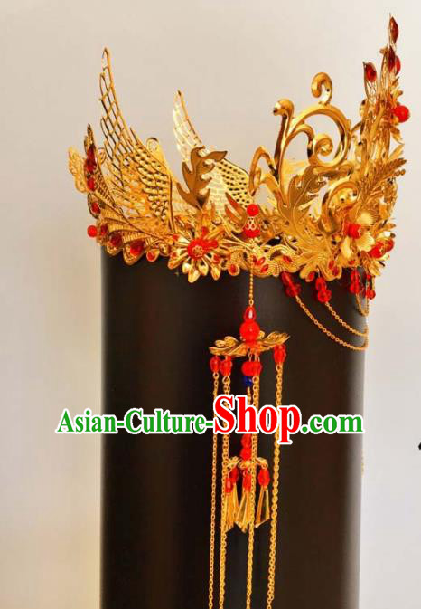 Chinese Ancient Tang Dynasty Phoenix Coronet Hairpins Traditional Hanfu Court Princess Hair Accessories for Women