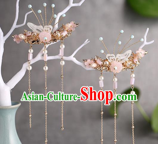 Chinese Ancient Ming Dynasty Princess Butterfly Hair Claws Hairpins Traditional Hanfu Court Hair Accessories for Women