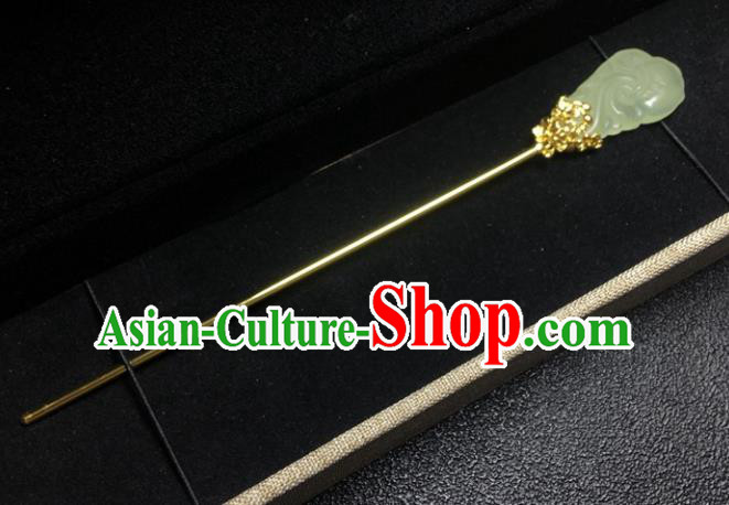 Chinese Ancient Tang Dynasty Jade Hairpins Traditional Hanfu Court Princess Hair Accessories for Women