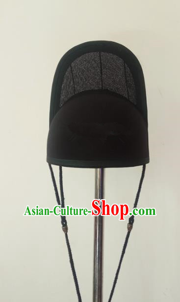 Chinese Traditional Handmade Ming Dynasty Imperial Guards Black Hat Ancient Drama Swordsman Headwear for Men