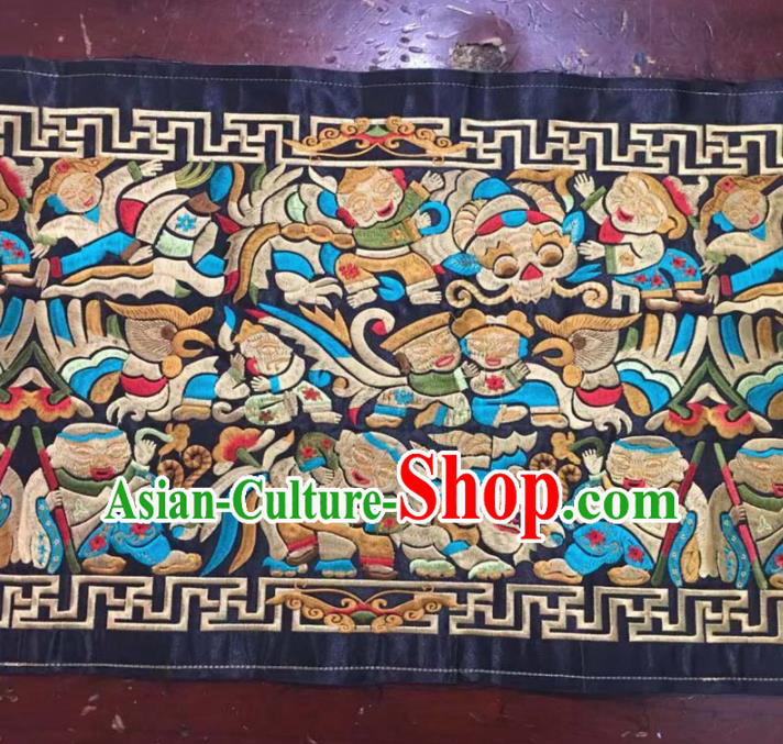 Chinese Traditional Embroidery Cloth Accessories National Embroidered Character Dress Patch