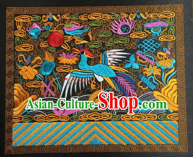 Chinese Traditional Embroidery Cloth Accessories National Embroidered Crane Dress Patch