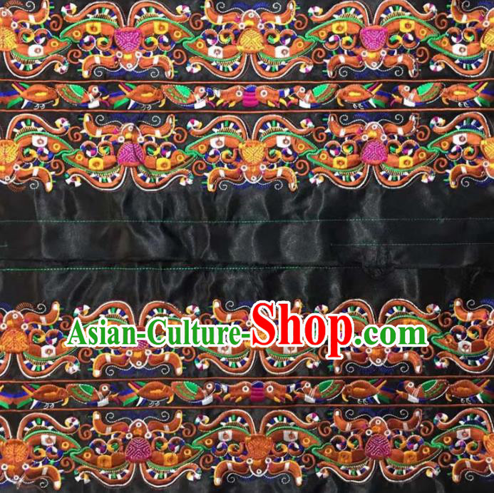 Chinese Traditional Embroidery Cloth Accessories National Embroidered Butterfly Black Dress Patch