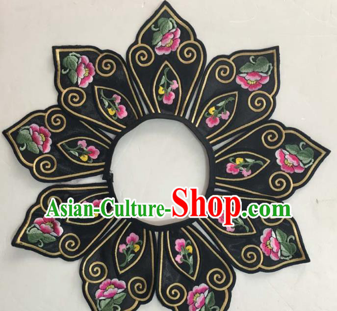 Chinese Traditional Embroidery Shoulder Accessories National Embroidered Rosy Flowers Patch