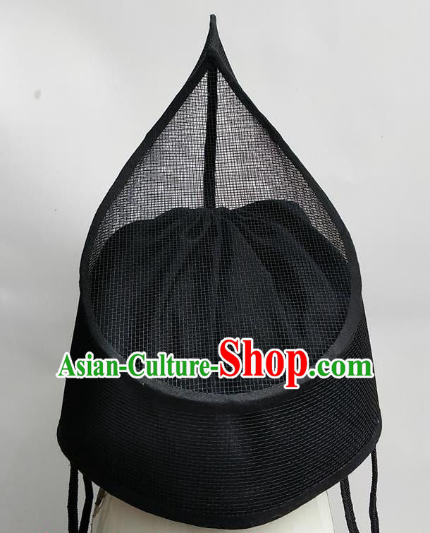 Chinese Traditional Handmade Ming Dynasty Blades Hat Ancient Drama Imperial Guards Headwear for Men