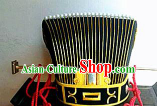 Chinese Traditional Handmade Qin Dynasty Minister Hat Ancient Drama Emperor Headwear for Men