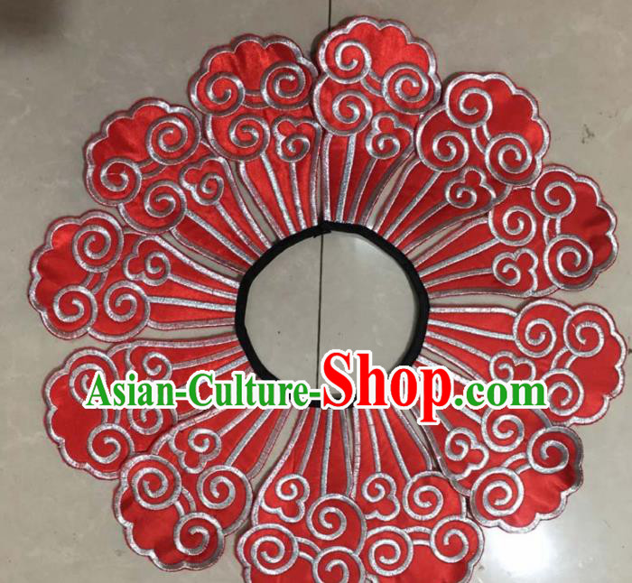 Chinese Traditional Embroidery Shoulder Accessories National Red Embroidered Cloud Patch