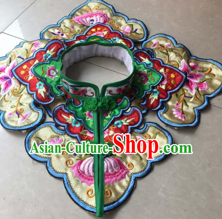 Chinese Traditional Embroidery Butterfly Yellow Shoulder Accessories National Embroidered Cloud Patch