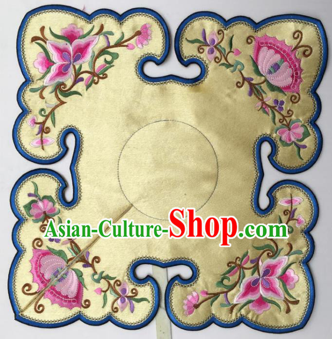Chinese Traditional Embroidery Flowers Golden Shoulder Accessories National Embroidered Cloud Patch