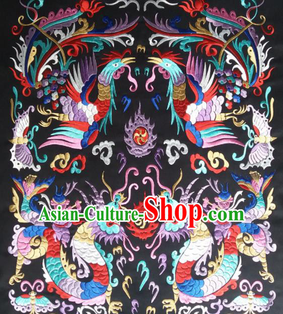 Chinese Traditional National Embroidered Dragon Phoenix Applique Dress Patch Embroidery Cloth Accessories