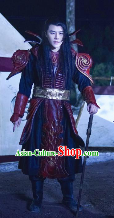 Drama Jia Feng Xu Huang Chinese Ancient General Su Yu Costumes Traditional Tang Dynasty Prince Body Armor Clothing for Men