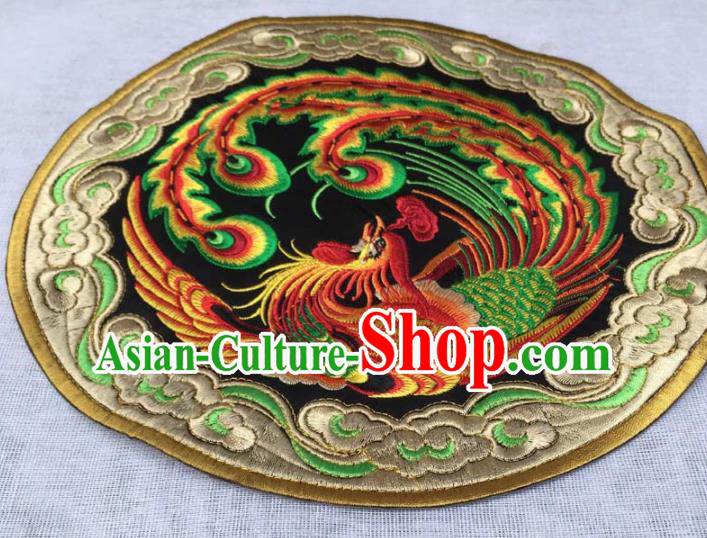 Chinese Traditional Embroidered Cloud Phoenix Applique National Dress Patch Embroidery Cloth Accessories