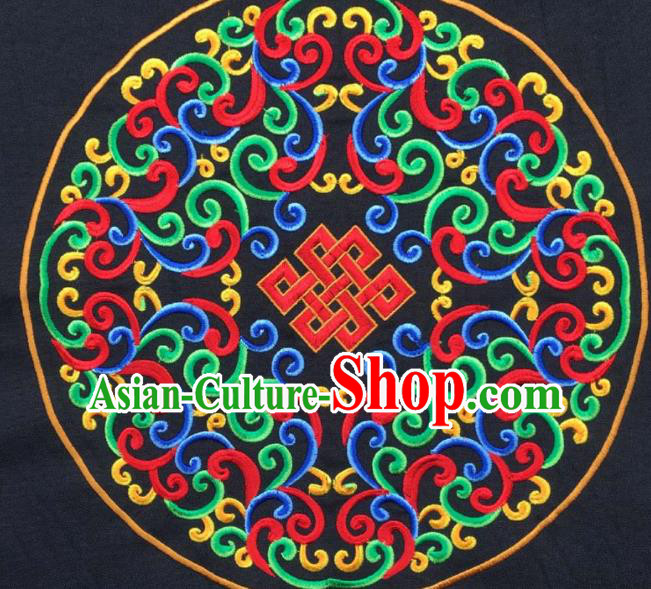 Chinese Traditional Embroidered Knot Applique National Dress Patch Embroidery Cloth Accessories