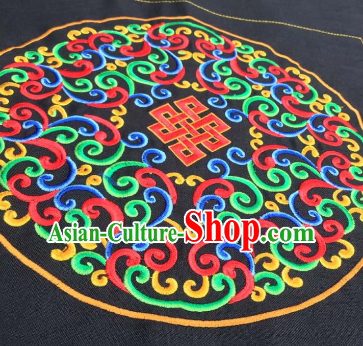 Chinese Traditional Embroidered Knot Applique National Dress Patch Embroidery Cloth Accessories