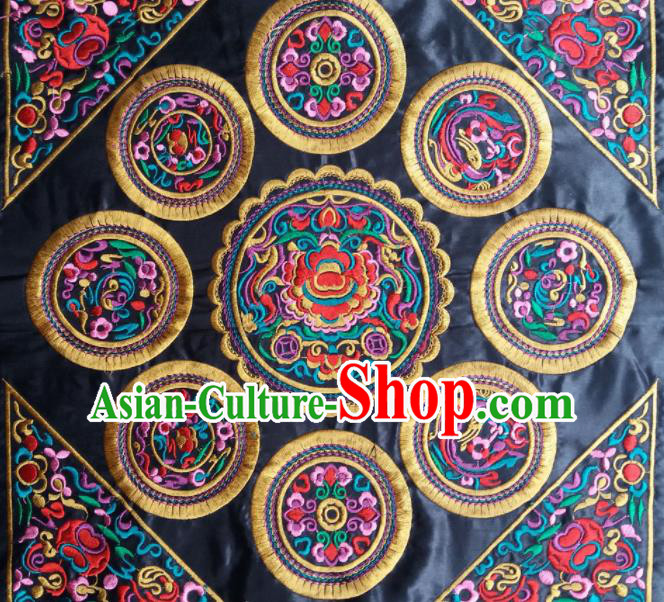 Chinese Traditional Embroidered Flowers Navy Applique National Dress Patch Embroidery Cloth Accessories