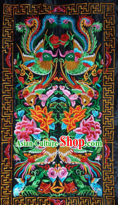 Chinese Traditional Embroidered Crane Peony Applique National Dress Patch Embroidery Cloth Accessories