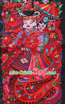 Chinese Traditional Embroidered Goddess Nuwa Applique National Dress Patch Embroidery Cloth Accessories
