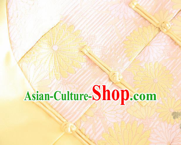 Chinese Traditional Tang Suit Yellow Jacket National Costume Qipao Upper Outer Garment for Women