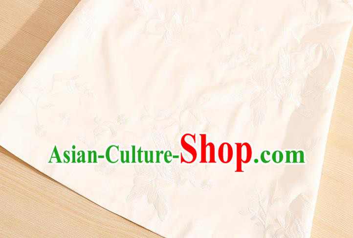 Traditional Chinese National Embroidered White Qipao Dress Tang Suit Cheongsam Costume for Women
