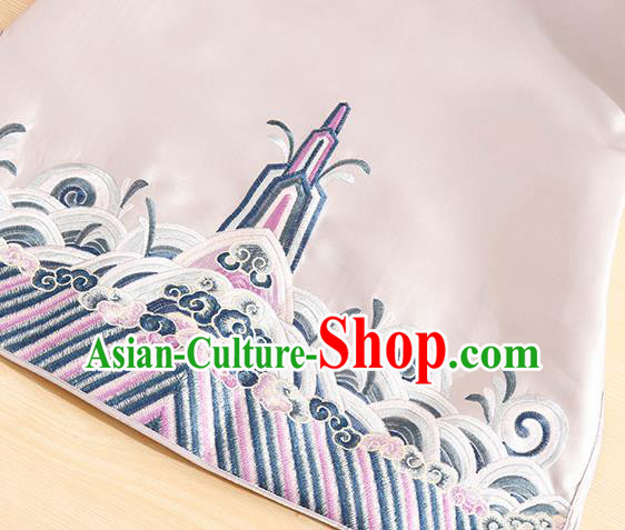 Traditional Chinese National Embroidered Dragon Phoenix Grey Qipao Dress Tang Suit Cheongsam Costume for Women
