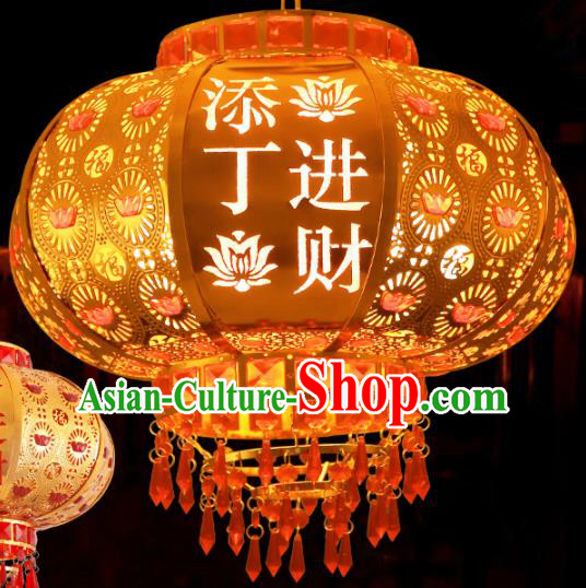 Handmade Traditional Chinese New Year Golden Lantern Hanging Lantern Asian Palace Ceiling Lanterns Ancient Lantern