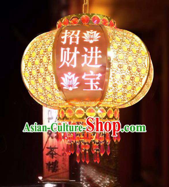 Handmade Chinese Traditional New Year Crystal Palace Lantern Hanging Lantern Asian Ceiling Lanterns Ancient Lamp