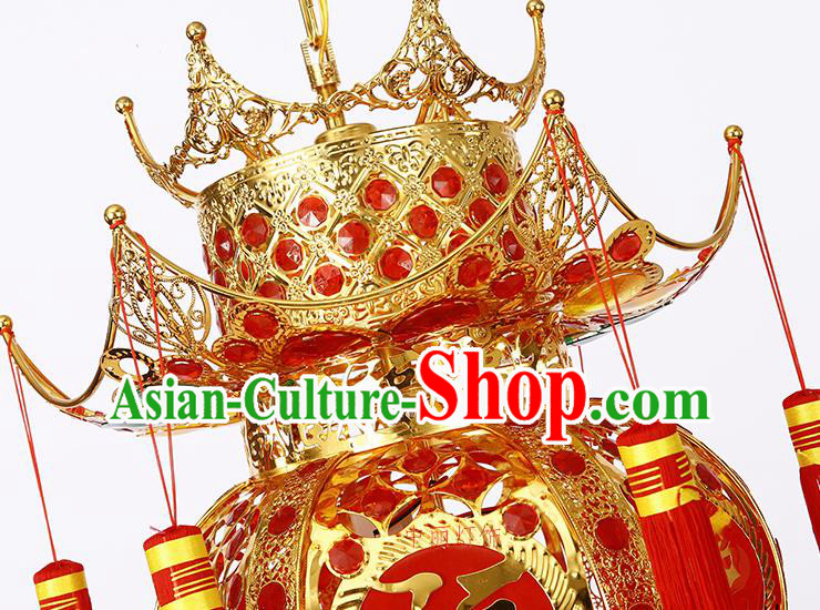 Chinese Traditional New Year Iron Palace Lantern Handmade Hanging Lantern Asian Ceiling Lanterns Ancient Lamp