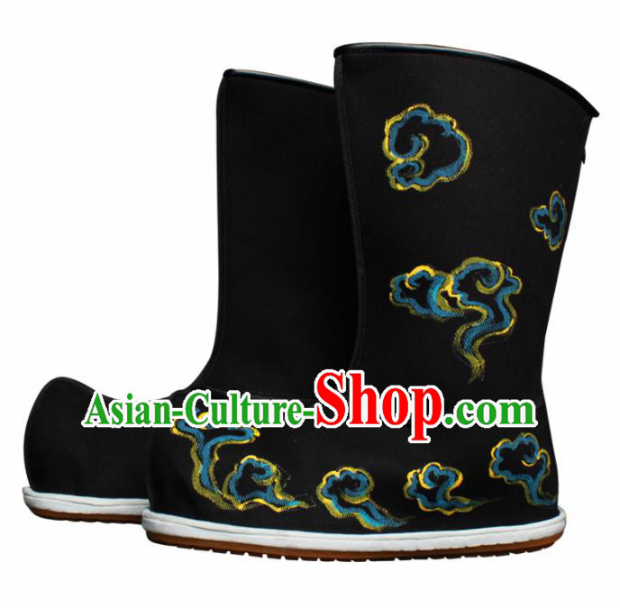 Chinese Traditional Beijing Opera Takefu Boots Ancient Wealth God Shoes for Men