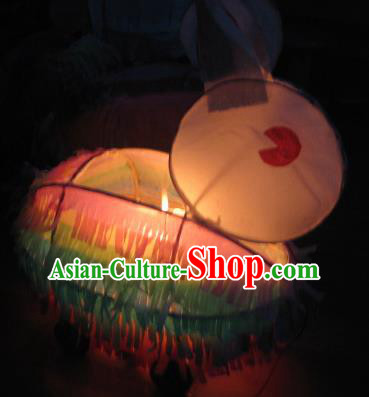 Chinese Traditional New Year Bamboo Colorful Rabbit Palace Lantern Asian Handmade Lantern Ancient Lamp