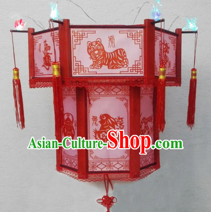 Chinese Traditional New Year Zodiac Palace Lantern Asian Handmade Lantern Ancient Lamp