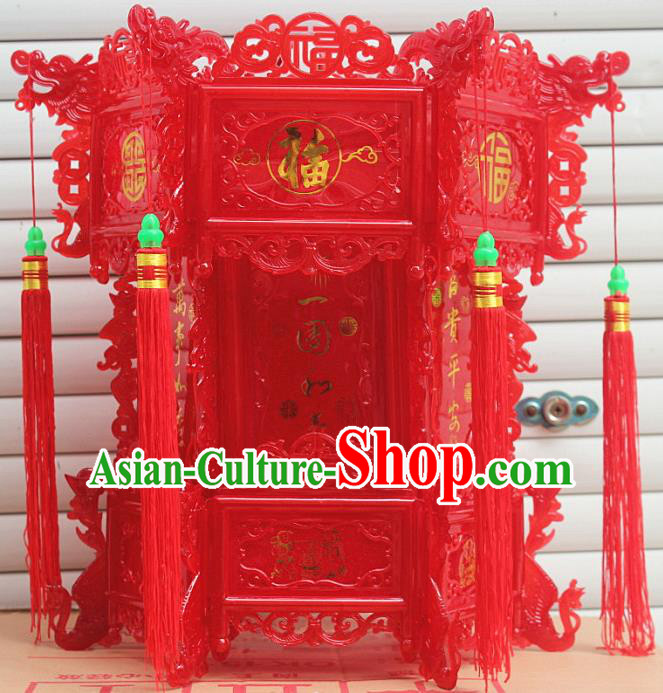 Chinese Traditional New Year Lucky Red Palace Lantern Asian Handmade Lantern Ancient Lamp