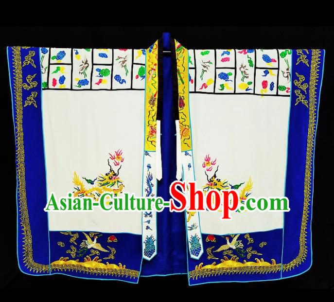 Chinese Traditional Taoism Costume Ancient Taoist Priest Cassocks Embroidered Cranes White Vestment