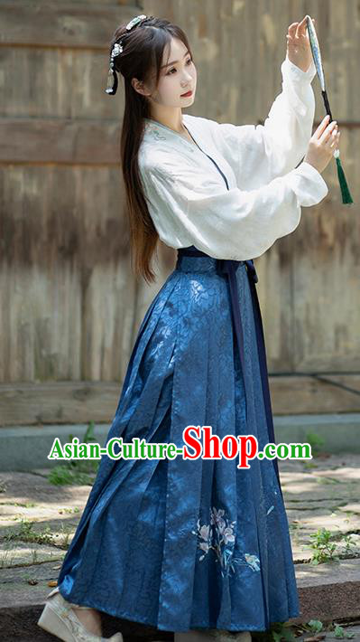 Traditional Chinese Ming Dynasty Aristocratic Lady Hanfu Dress Ancient Royal Princess Historical Costumes for Women