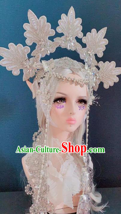 Top Grade Halloween Stage Show Crystal Hair Accessories Brazilian Carnival Headdress for Women