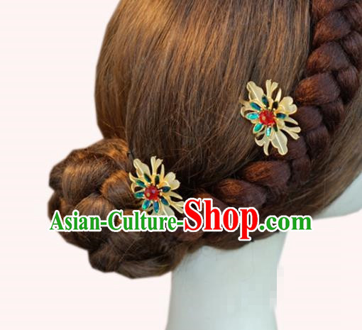 Traditional Chinese Handmade Court Hairpins Hair Accessories Ancient Hanfu Blueing Hair Combs for Women
