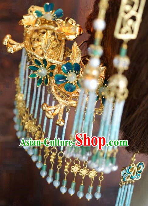 Traditional Chinese Wedding Phoenix Coronet Hair Accessories Ancient Bride Hairpins Complete Set for Women