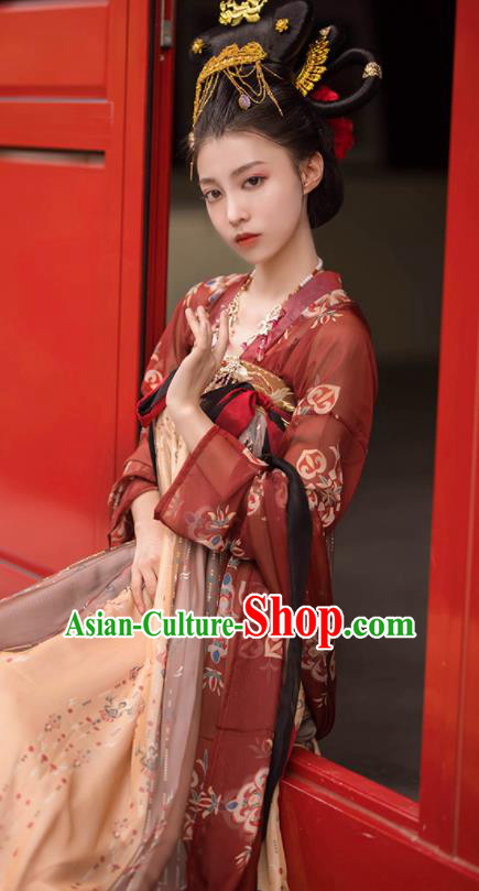 Traditional Chinese Tang Dynasty Court Dancer Replica Costumes Ancient Imperial Consort Hanfu Dress for Women