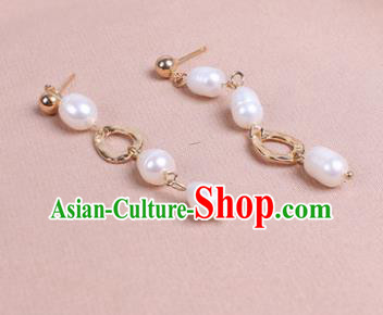 Traditional Chinese Handmade Court Pearls Ear Accessories Classical Earrings for Women