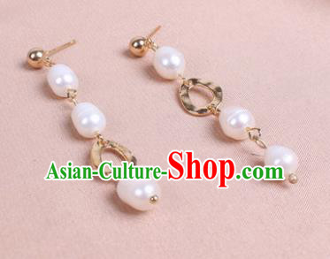 Traditional Chinese Handmade Court Pearls Ear Accessories Classical Earrings for Women