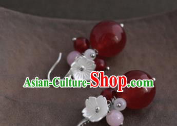 Traditional Chinese Handmade Court Red Ear Accessories Classical Earrings for Women