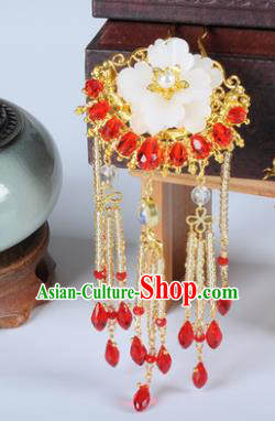 Traditional Chinese Ancient Hanfu Flower Tassel Hair Clip Court Queen Hairpins Handmade Hair Accessories for Women