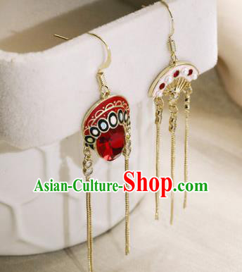 Traditional Chinese Classical Peking Opera Earrings Handmade Court Ear Accessories for Women