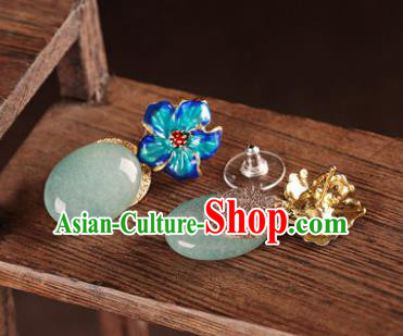 Traditional Chinese Classical Blueing Plum Earrings Handmade Court Ear Accessories for Women