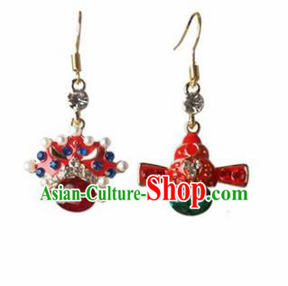 Traditional Chinese Classical Beijing Opera Earrings Handmade Court Ear Accessories for Women