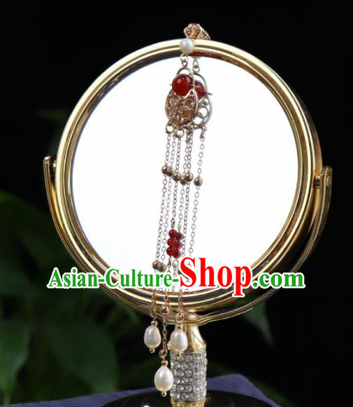 Traditional Chinese Handmade Pearls Tassel Brooch Hanfu Breastpin Jewelry Accessories for Women
