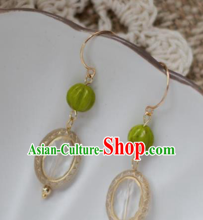Traditional Chinese Classical Champagne Earrings Handmade Court Ear Accessories for Women